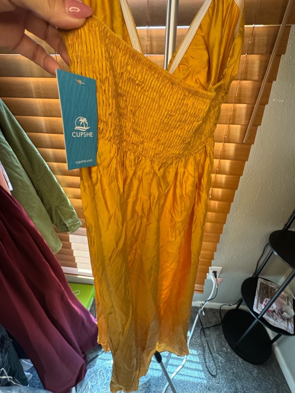 Cupshe Golden Yellow Halter Maxi Dress - Picture 8 of 8